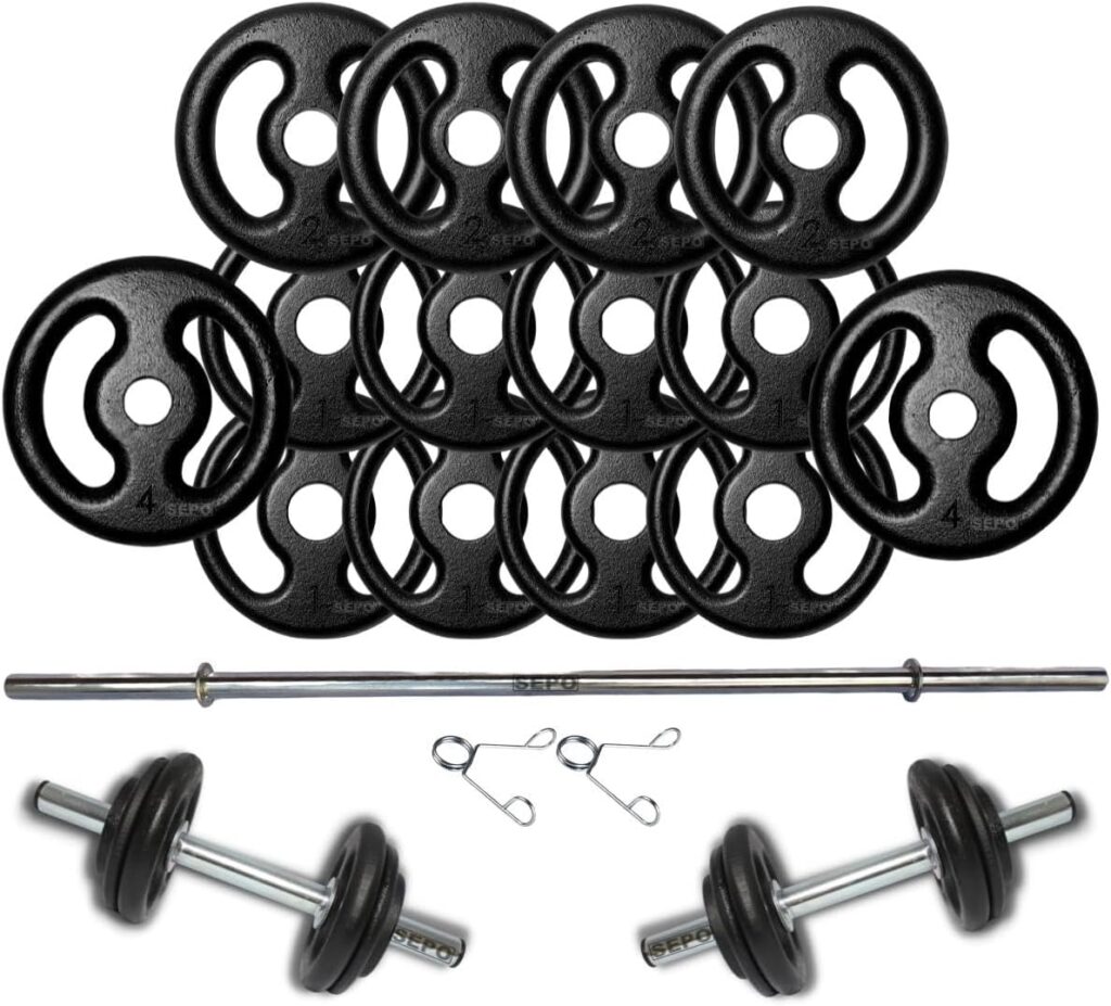 BOX INGÁ Kit Anilhas e Barras para Musculação