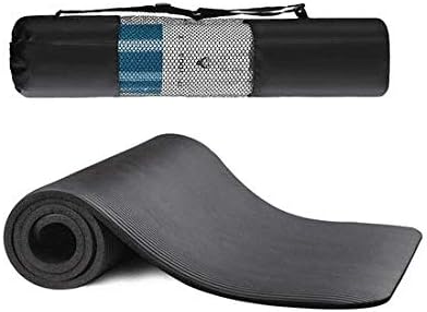 BRAVUS SPORT Tapete de Yoga Preto NBR 8 mm e Sacola com Alças