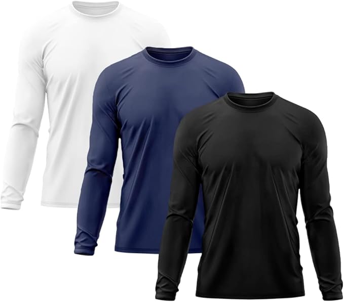 DELLAS FIT Kit 3 Blusas Masculina Manga Longa Proteção UV