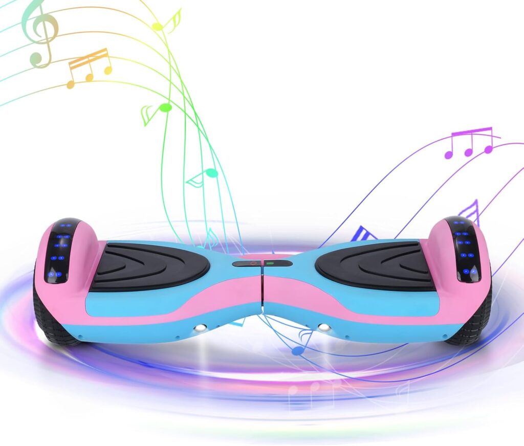 DOUBLE S Hoverboard Elétrico com Luzes LED 6.5 Polegadas