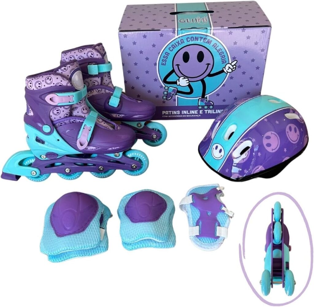 GLUMI Patins Inline Triline Tamanho Ajustável Sereia 