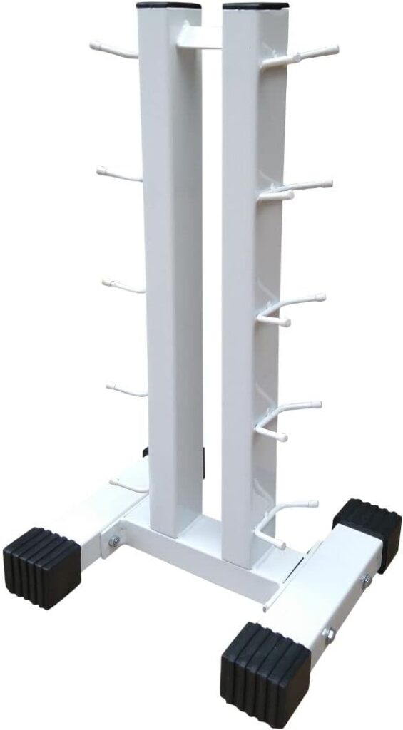 LAIZEN Suporte para 10 Halteres de Chão Branco