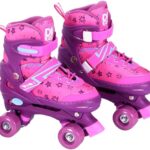 Patins Roller Ajustável Cadarço com Acessórios Rosa 34-37 DM Radical