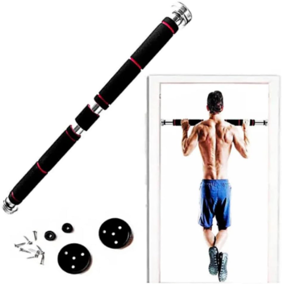 RUBBER FIT Barra Fixa de Porta para Exercício Malhar Treino Musculação ｜ BARPORPRVM