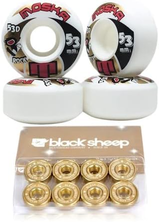 Roda Moska Skate 53mm Branca + Rolamento Black Sheep Gringo
