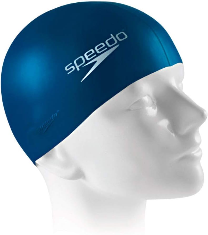 Touca de Natação, Speedo, Flat Cap, Silicone Resistente com Encaixe Confortável,Tamanho Único