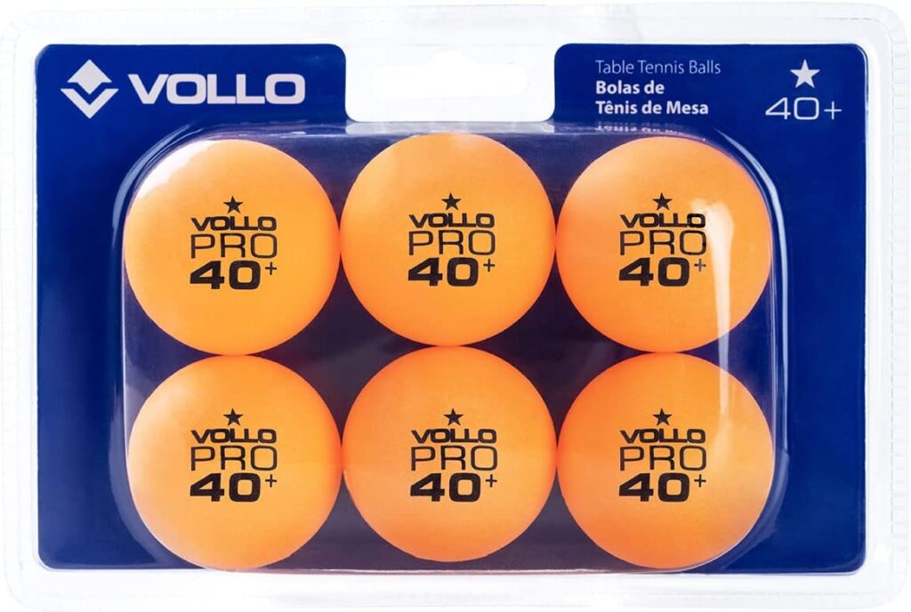 VOLLO Bola de Tênis de Mesa Ping-Pong Laranja 1 Estrela 6 Unidades