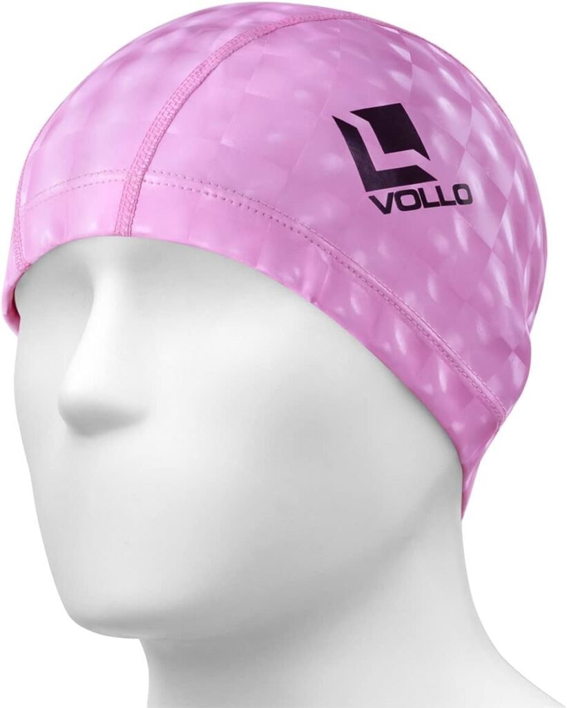 VOLLO Touca de Natação PU Rosa Vollo Adulto 