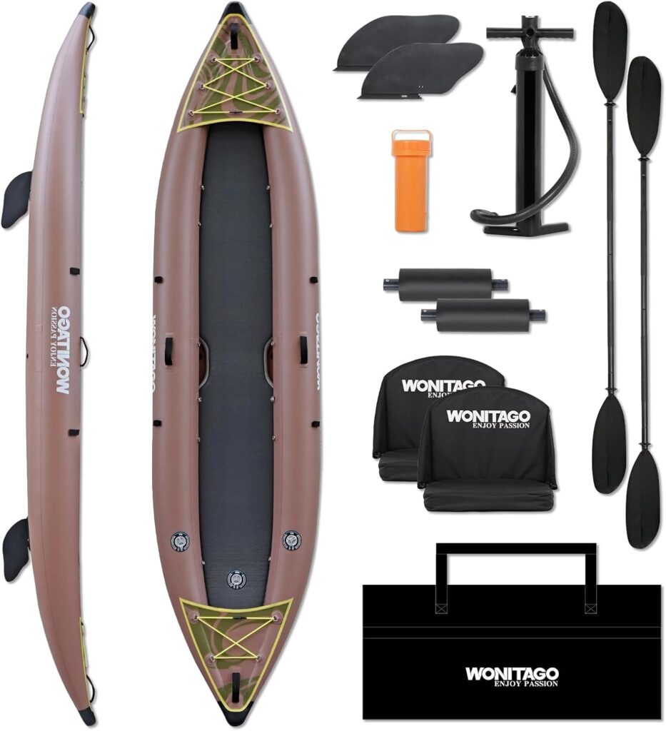 WONITAGO Caiaque Inflável de PVC com Piso de Ponto de Gota